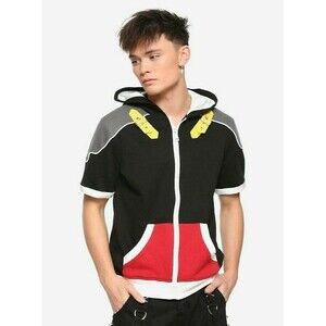 Disney Kingdom Hearts II Sora Cosplay Hoodie Hot Topic Exclusive Yellow Buckles